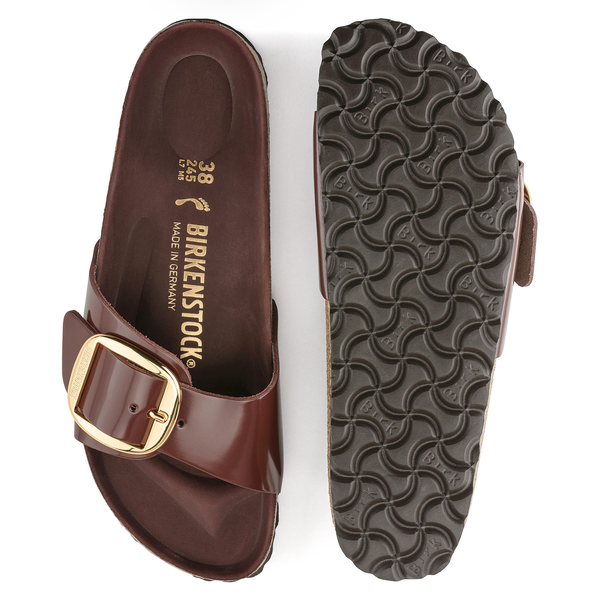 Birkenstock Madrid Big Buckle high shine chocolate regular 1022568