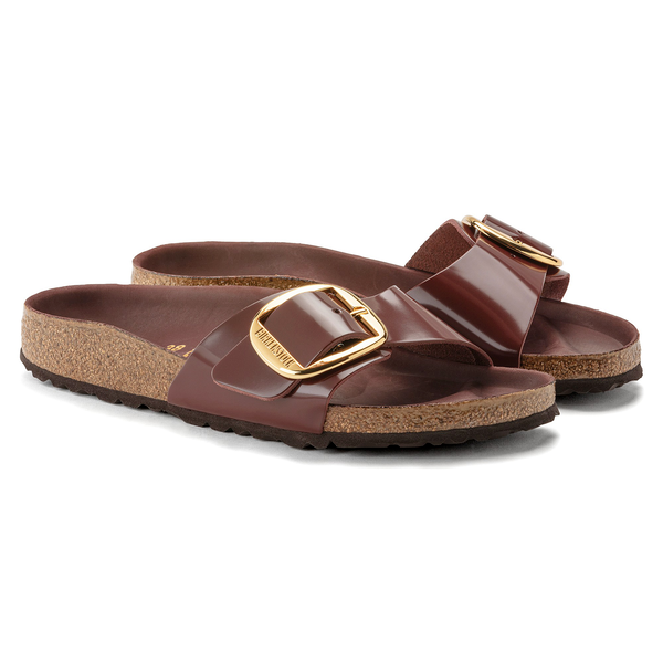 Birkenstock Madrid Big Buckle high shine chocolate regular 1022568