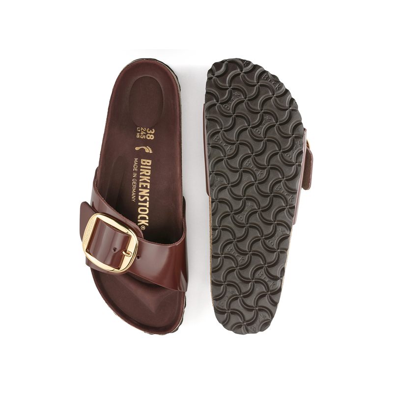 Birkenstock Madrid Big Buckle high shine chocolate regular 1022568