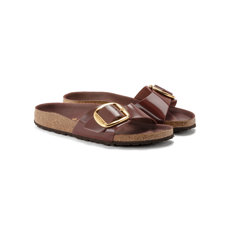 Birkenstock Madrid Big Buckle high shine chocolate regular 1022568