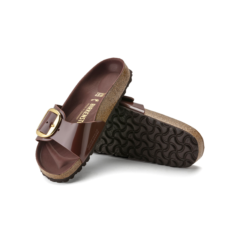 Birkenstock Madrid Big Buckle high shine chocolate regular 1022568